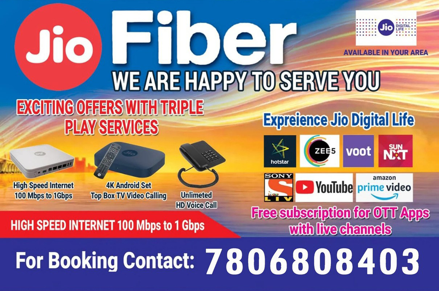 Jio Fiber high-speed internet