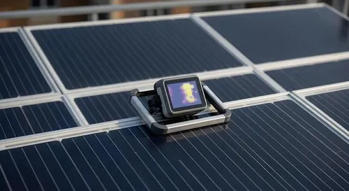 Solar panel installation on rooftop